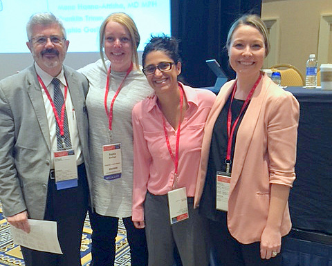 Photo of ACGME co-presenters (from left) Franklin Trimm, Sophia Goslings and Hurley's Mona Hanna-Attisha and Crystal Cederna-Meko.
