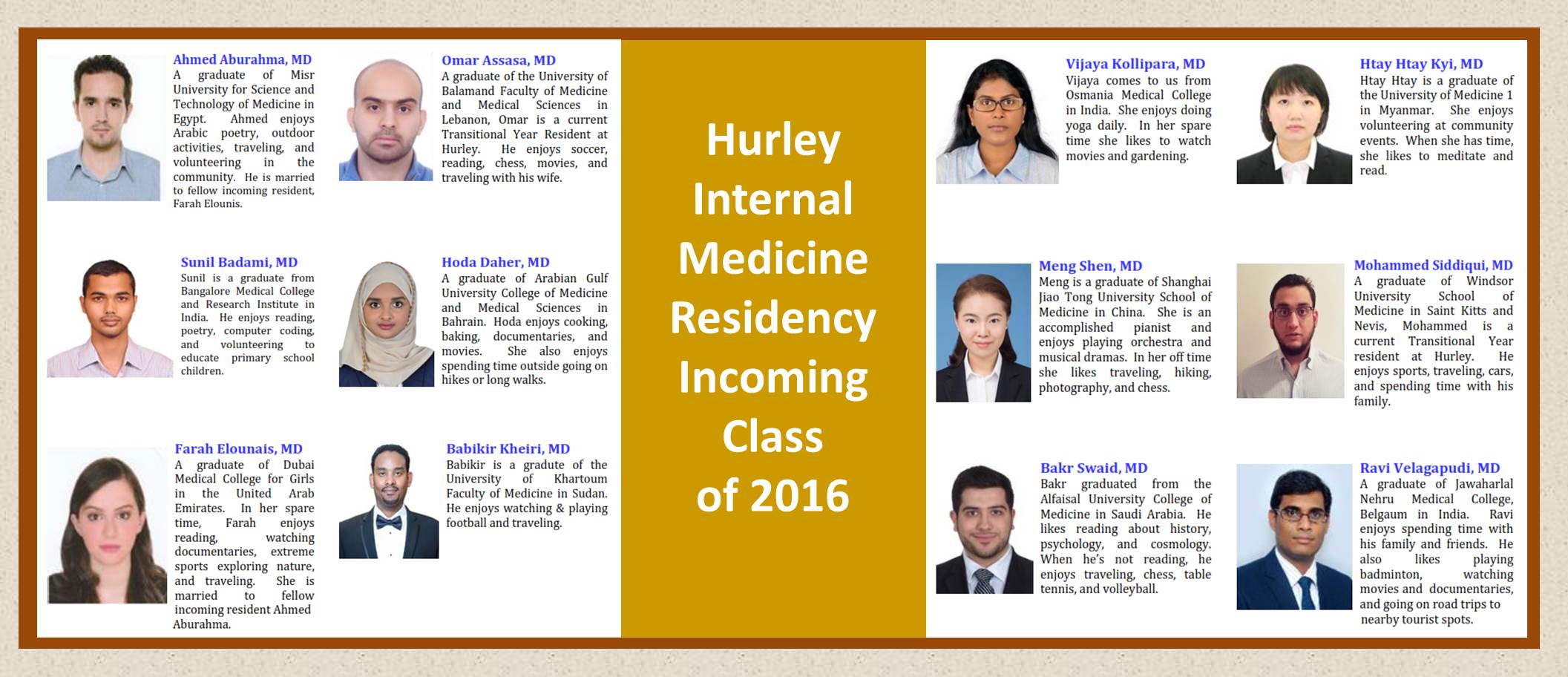 12 interesting interns join internal medicine